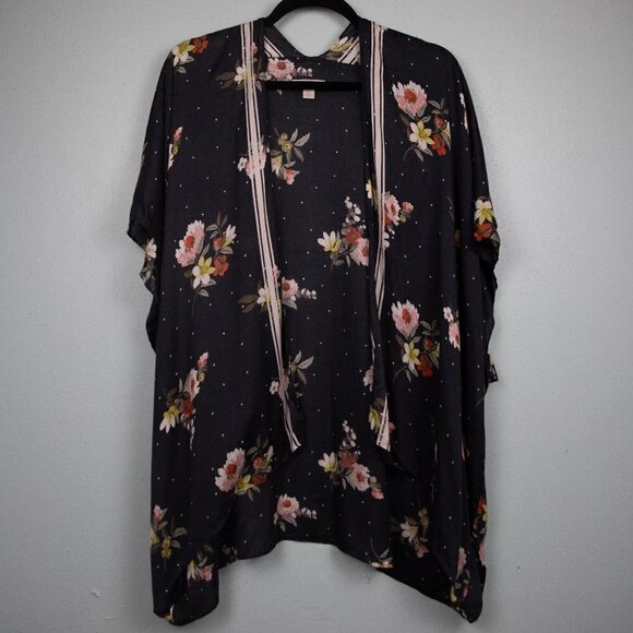 Loft grey floral short kimono-M/L - Picture 1 of 4